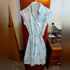 Fit and flare pleated vintage dress size Large cottagecore 90s